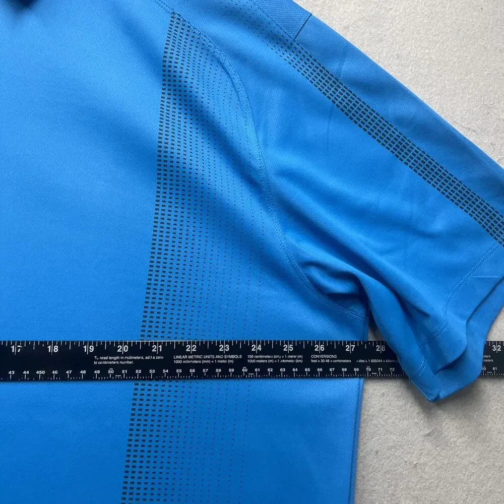 Nike Golf 1/4 Zip Polo Shirt Dri-Fit Mens Small Blue White‎ Performance Golf